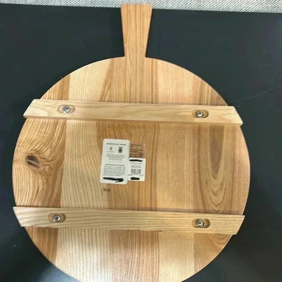 Serving Board Handmade Ash Wood Round Cutting Board NEW by Pottery Barn - Picture 7 of 9